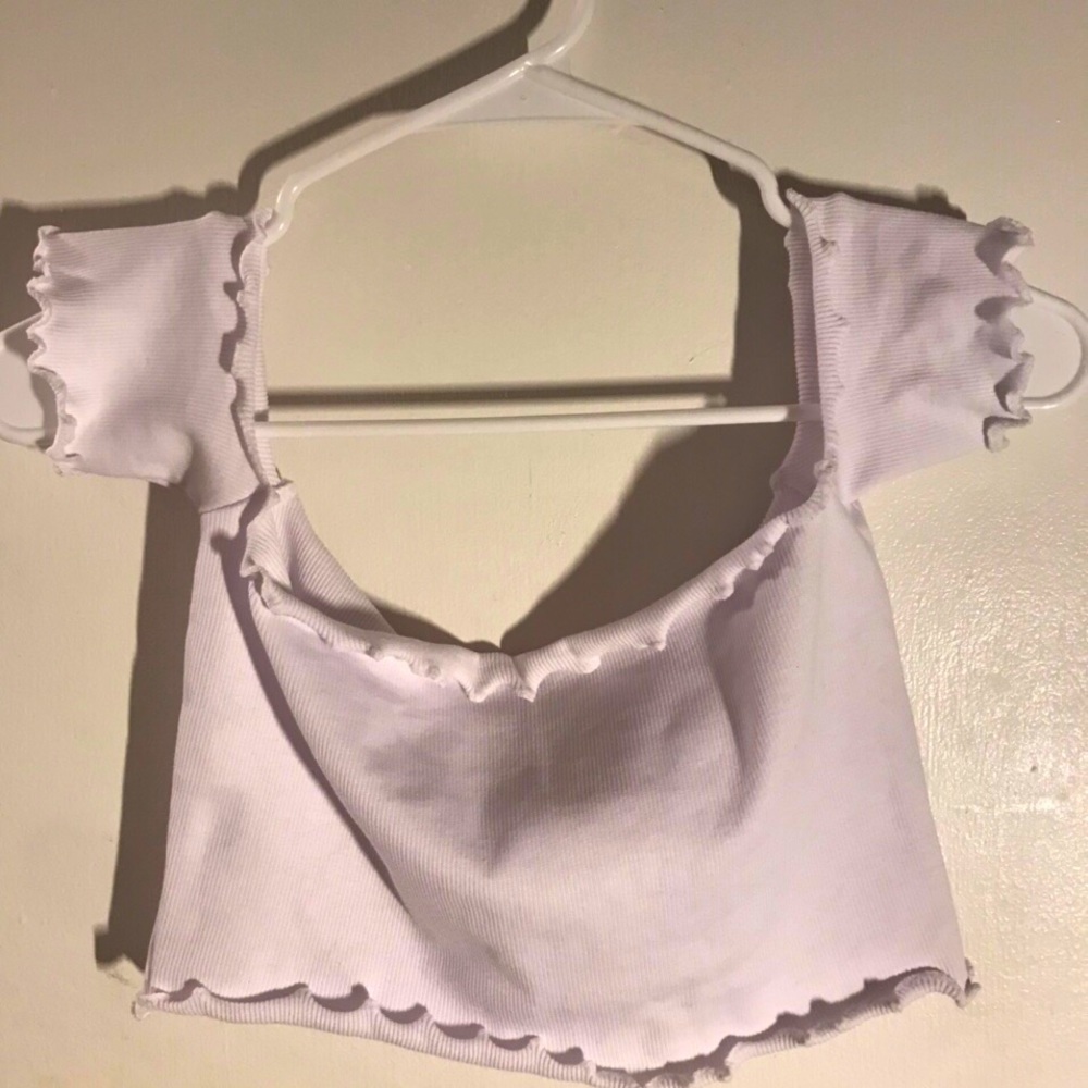 Off The Shoulder Lettuce Cut Crop Tops!
